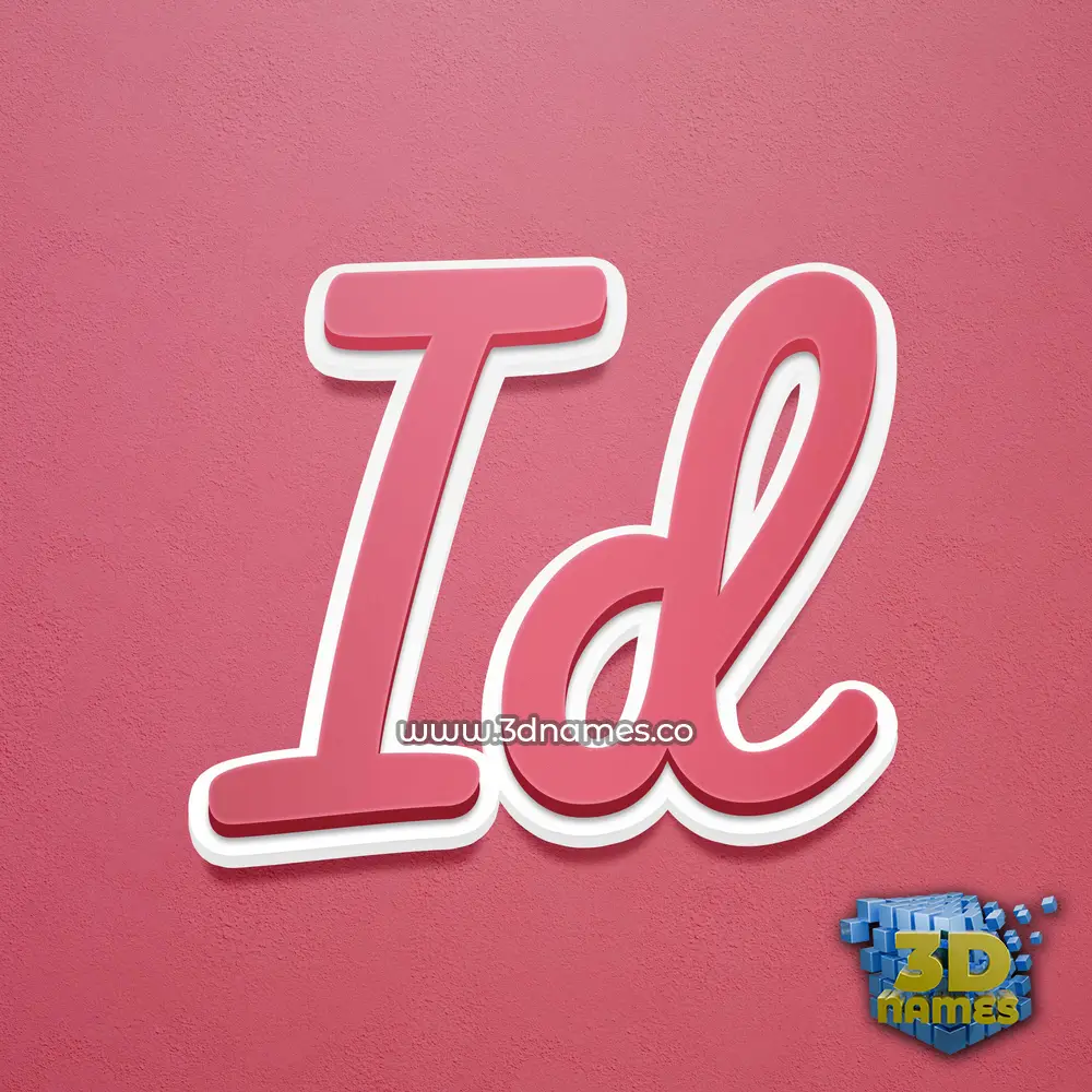 id in Red Scribble style - 3D name wallpaper
