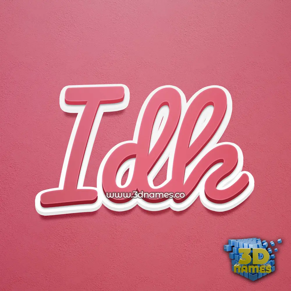idk in Red Scribble style - 3D name wallpaper