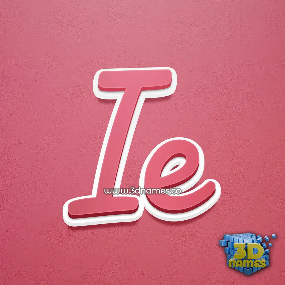 ie in Red Scribble style - 3D name wallpaper