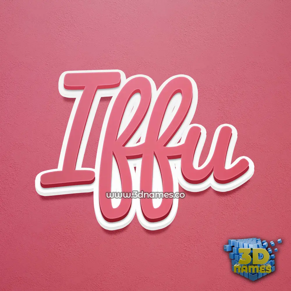 iffu in Red Scribble style - 3D name wallpaper
