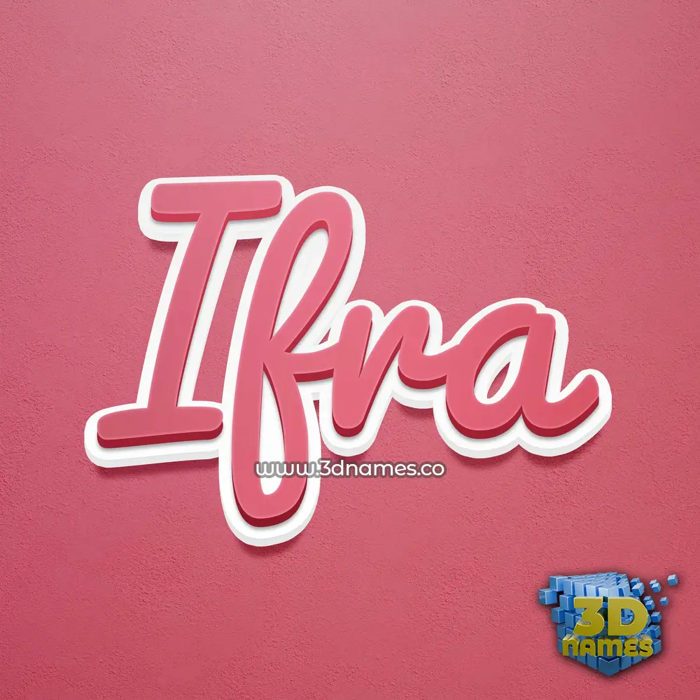 ifra in Red Scribble style - 3D name wallpaper