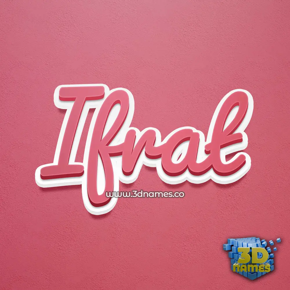 ifrat in Red Scribble style - 3D name wallpaper