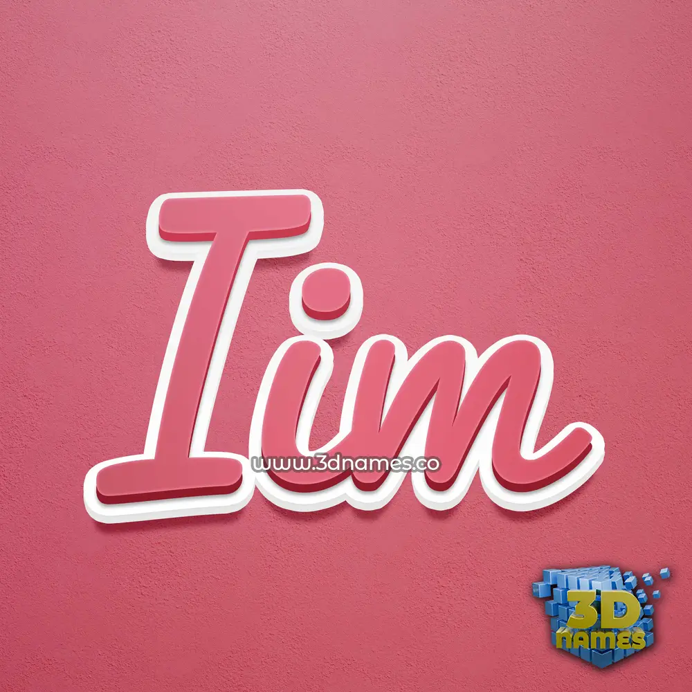 iim in Red Scribble style - 3D name wallpaper