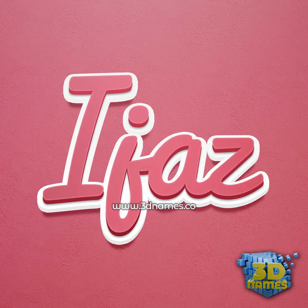 ijaz in Red Scribble style - 3D name wallpaper