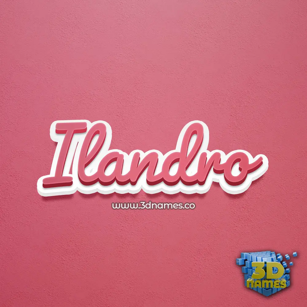 ilandro in Red Scribble style - 3D name wallpaper