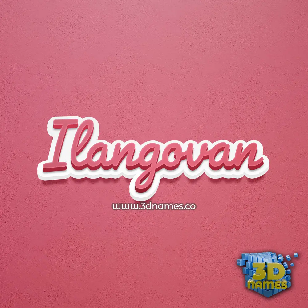 ilangovan in Red Scribble style - 3D name wallpaper