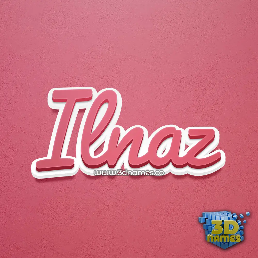 ilnaz in Red Scribble style - 3D name wallpaper
