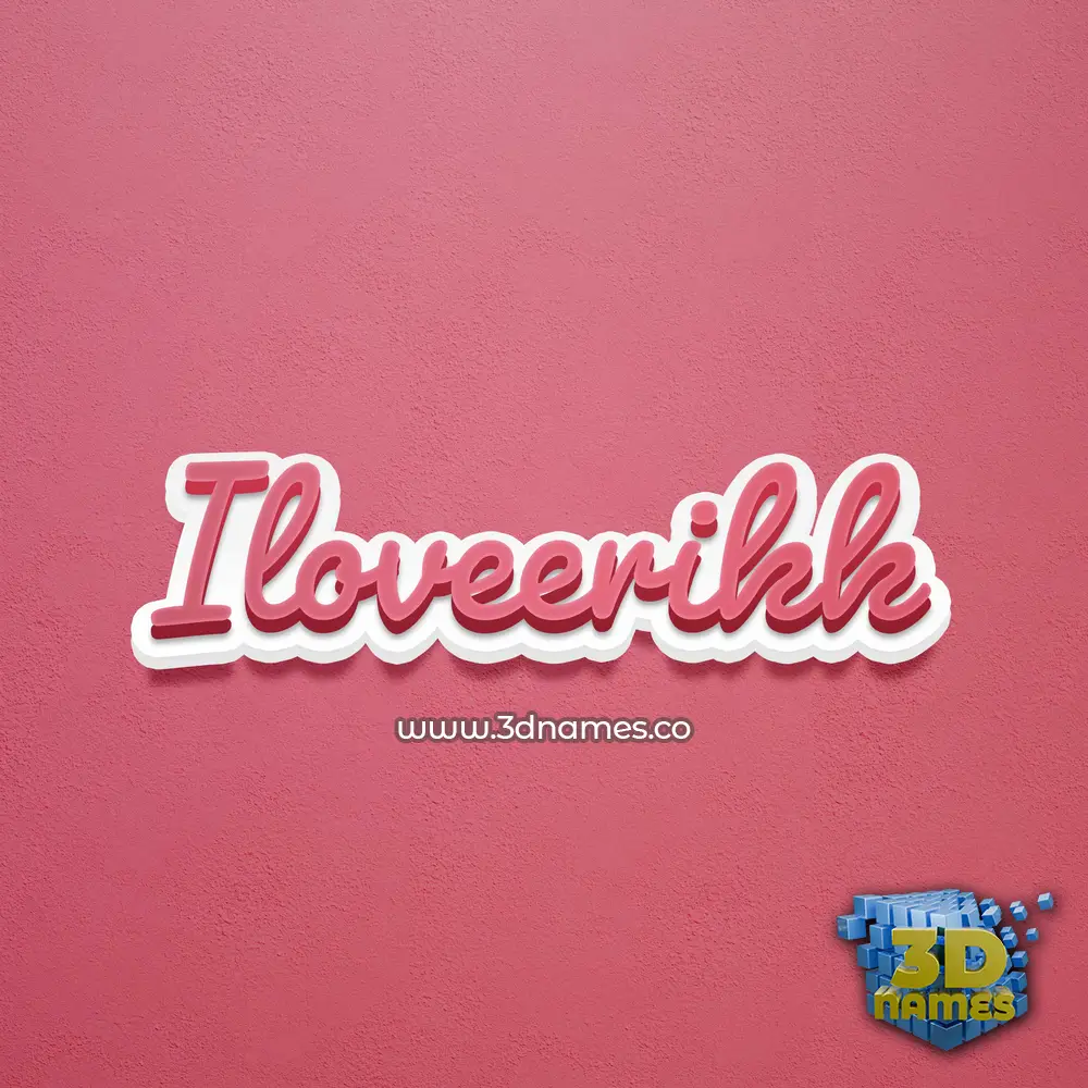 iloveerikk in Red Scribble style - 3D name wallpaper