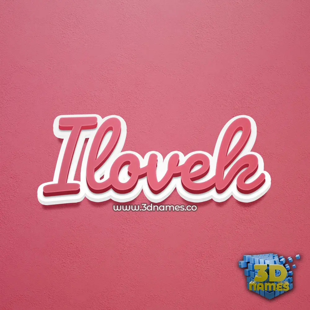 ilovek in Red Scribble style - 3D name wallpaper