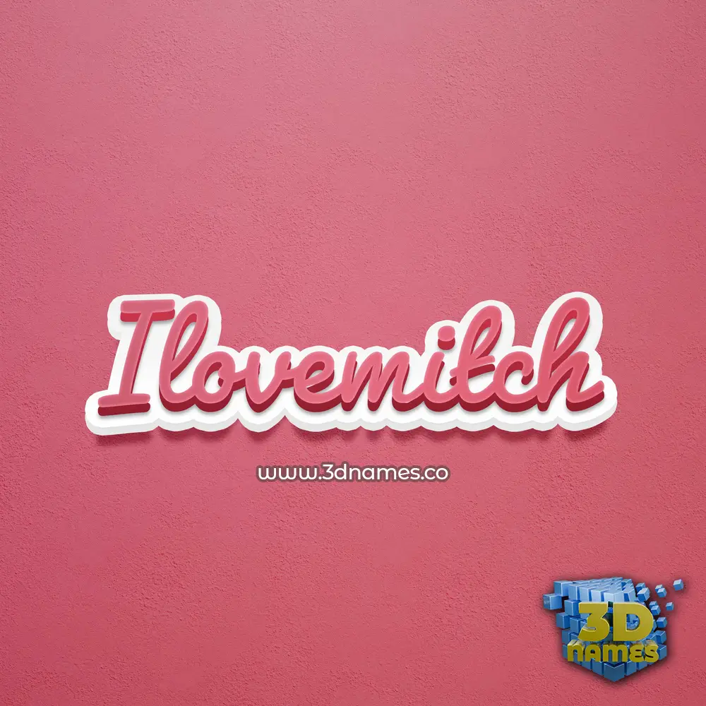 ilovemitch in Red Scribble style - 3D name wallpaper