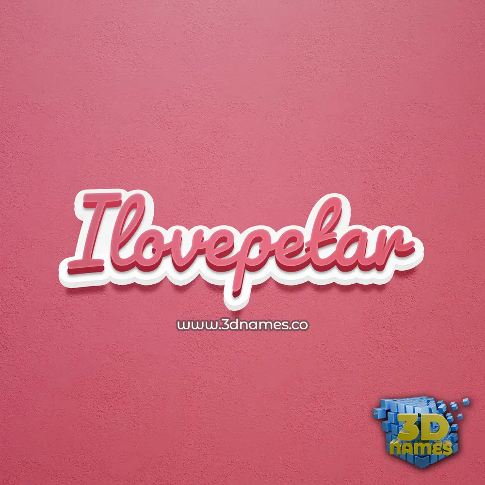 ilovepetar in Red Scribble style - 3D name wallpaper