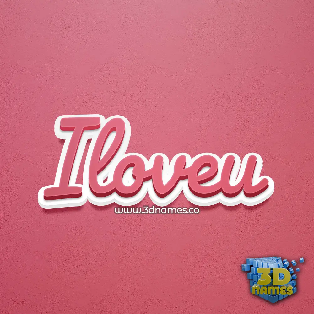 iloveu in Red Scribble style - 3D name wallpaper iloveu in Red Scribble style - 3D name wallpaper