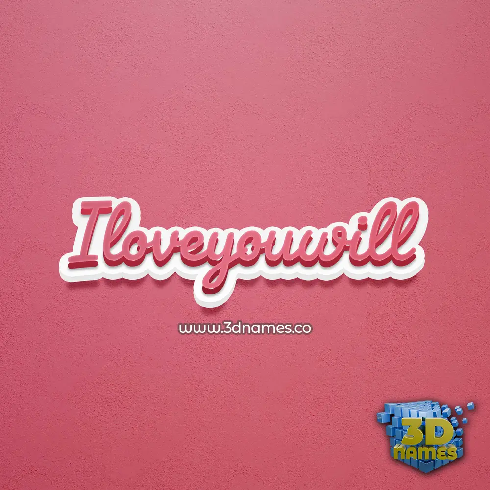 iloveyouwill in Red Scribble style - 3D name wallpaper