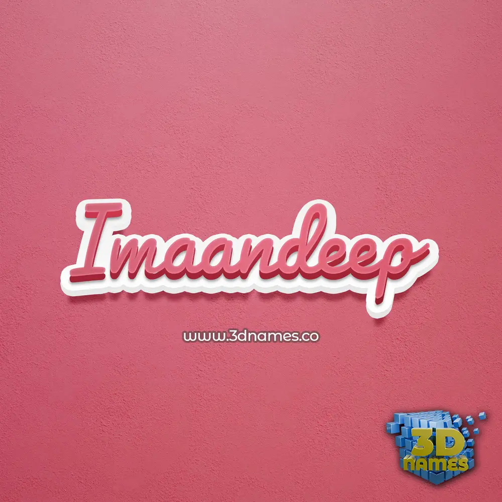imaandeep in Red Scribble style - 3D name wallpaper