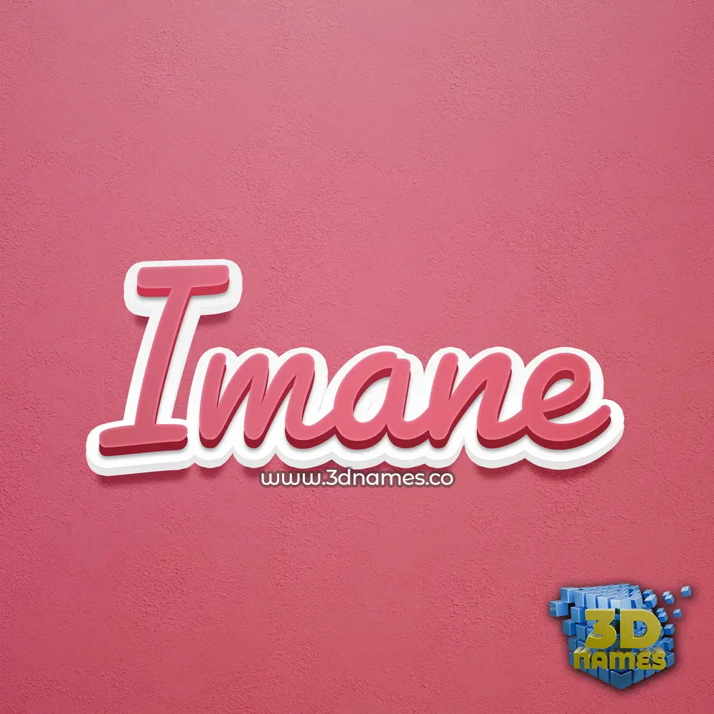 imane in Red Scribble style - 3D name wallpaper