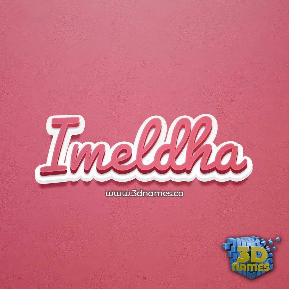 imeldha in Red Scribble style - 3D name wallpaper
