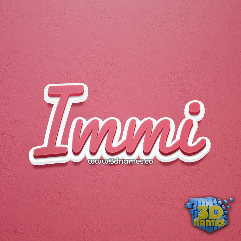immi in Red Scribble style - 3D name wallpaper