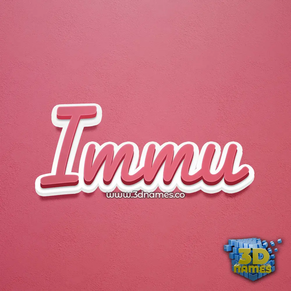 immu in Red Scribble style - 3D name wallpaper