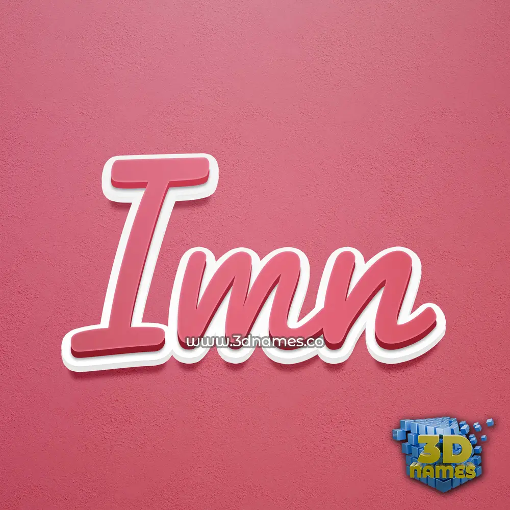 imn in Red Scribble style - 3D name wallpaper