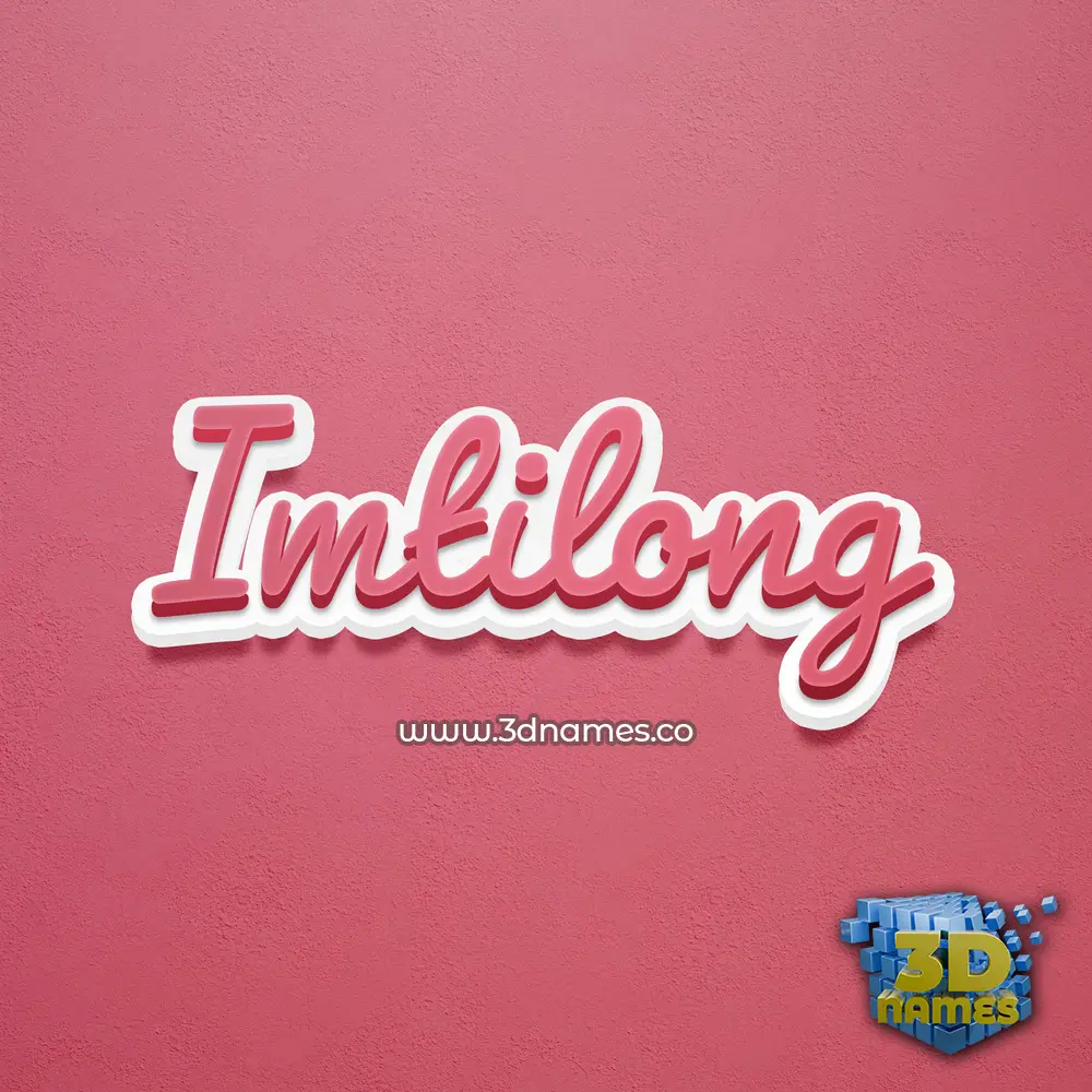 imtilong in Red Scribble style - 3D name wallpaper