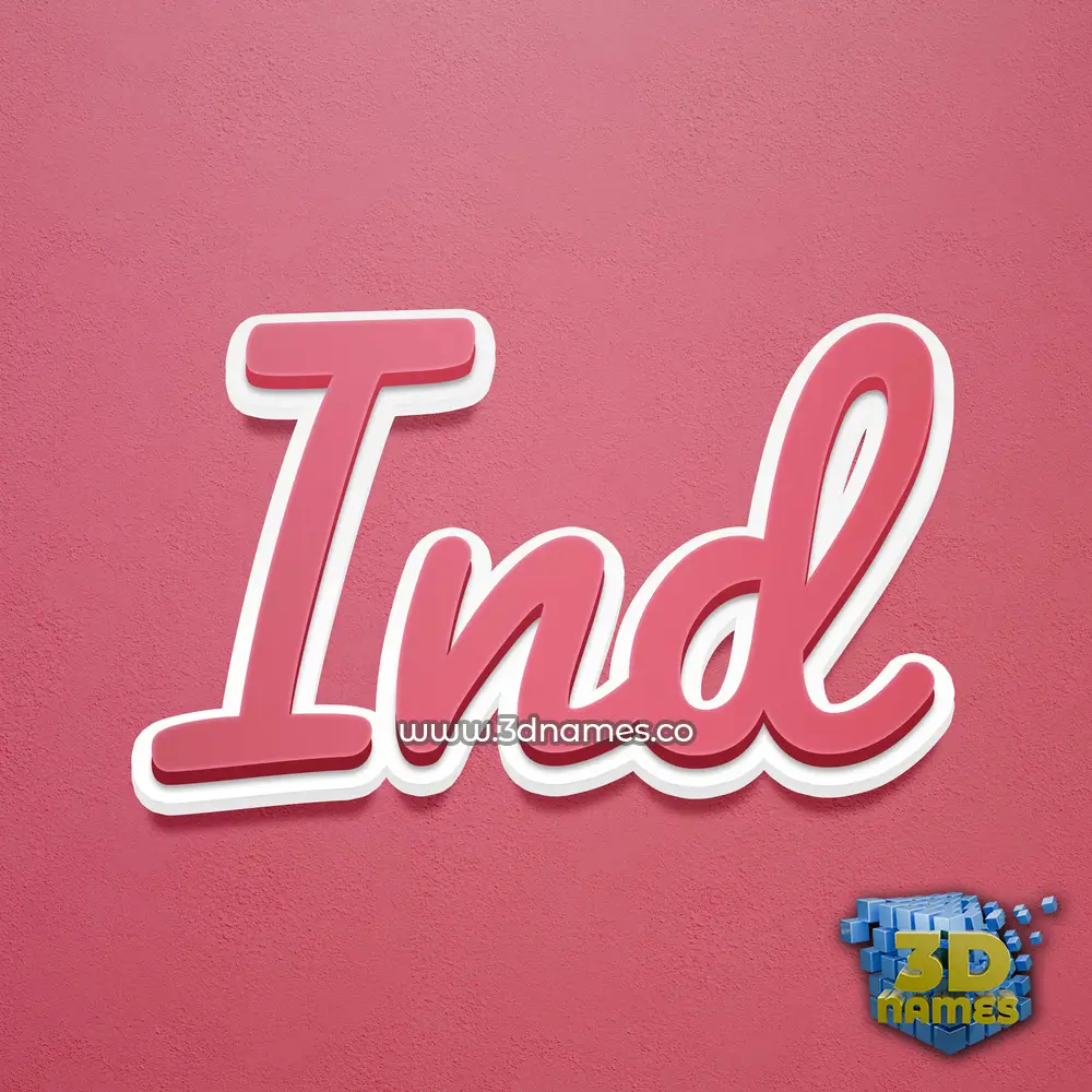 ind in Red Scribble style - 3D name wallpaper