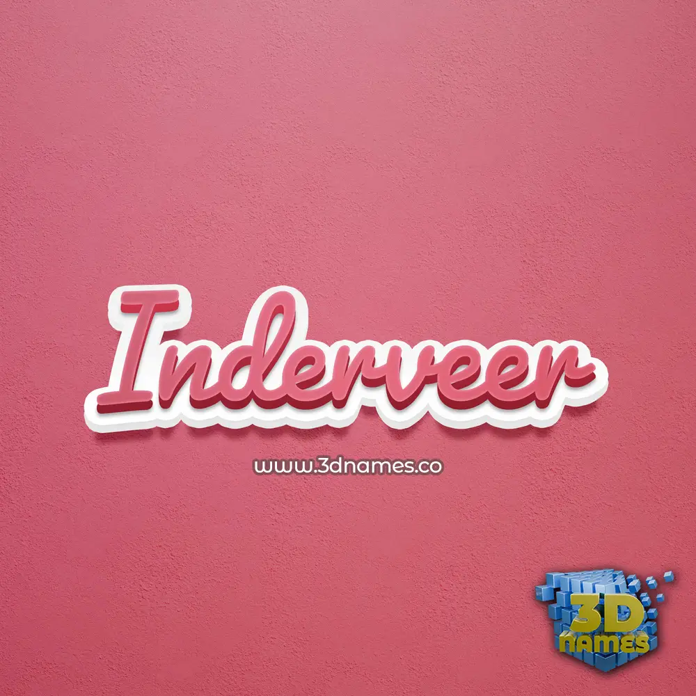 inderveer in Red Scribble style - 3D name wallpaper