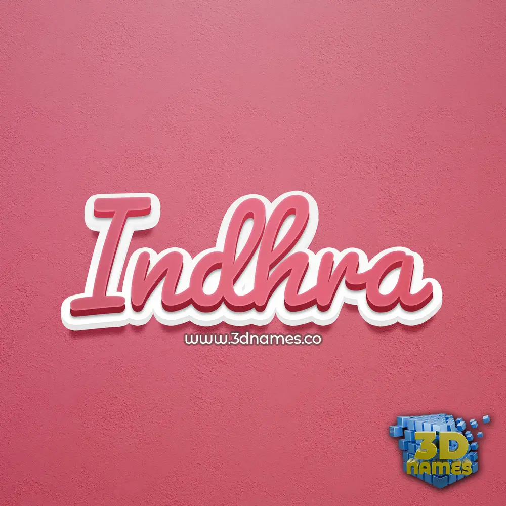 indhra in Red Scribble style - 3D name wallpaper