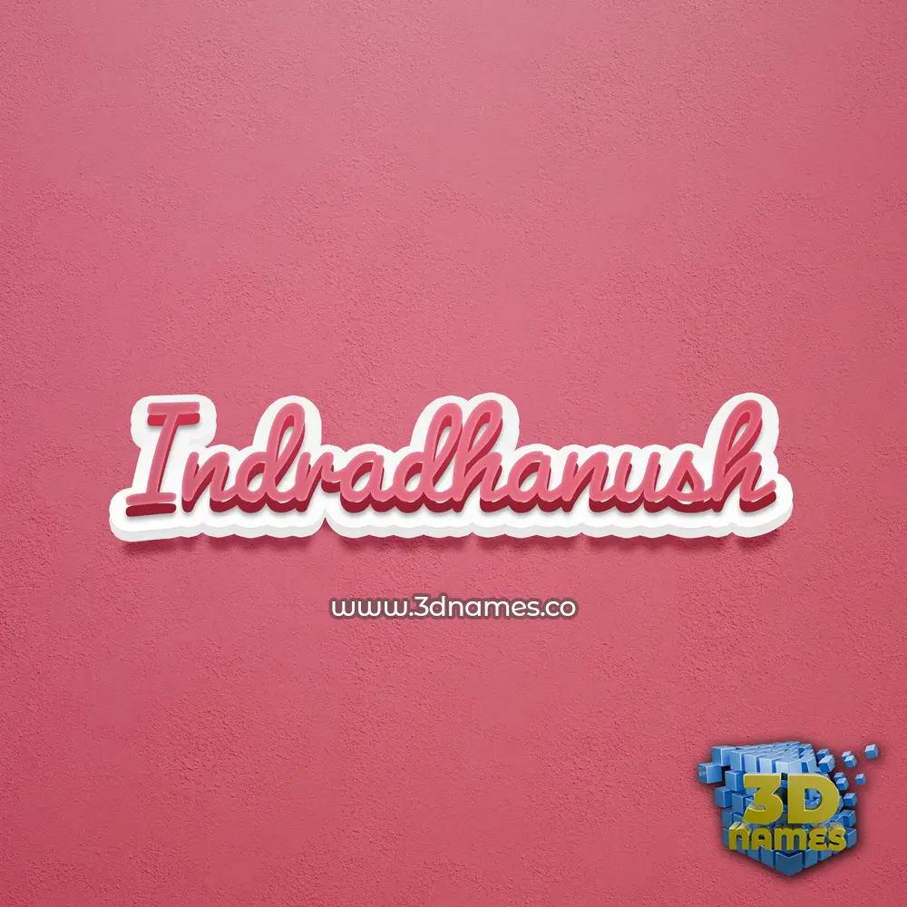 indradhanush in Red Scribble style - 3D name wallpaper