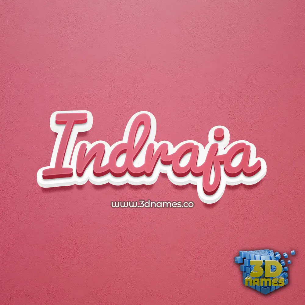 indraja in Red Scribble style - 3D name wallpaper