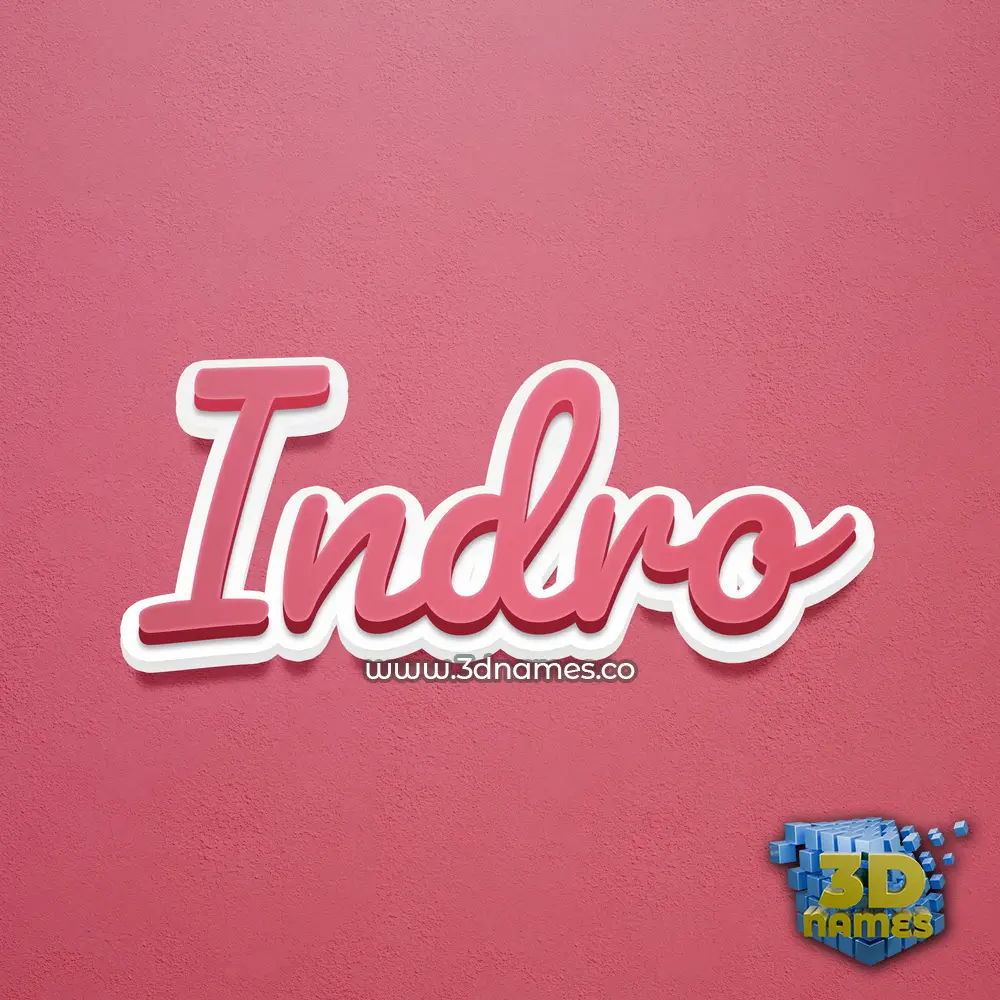 indro in Red Scribble style - 3D name wallpaper indro in Red Scribble style - 3D name wallpaper