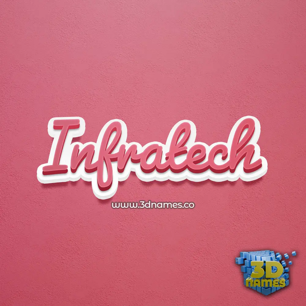 infratech in Red Scribble style - 3D name wallpaper