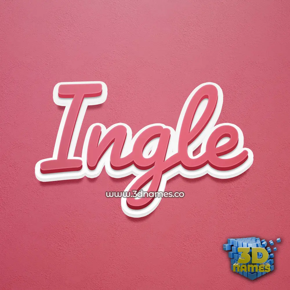 ingle in Red Scribble style - 3D name wallpaper