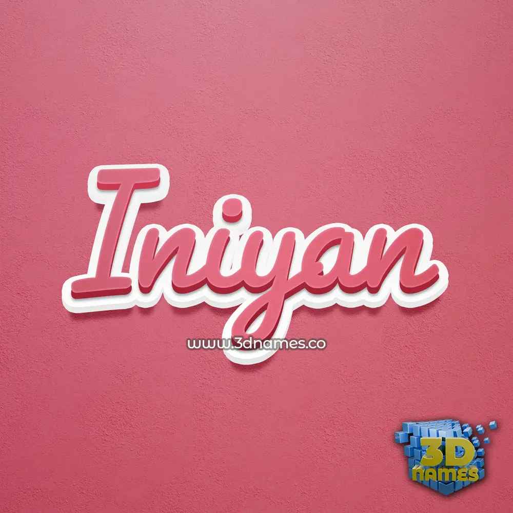 iniyan in Red Scribble style - 3D name wallpaper