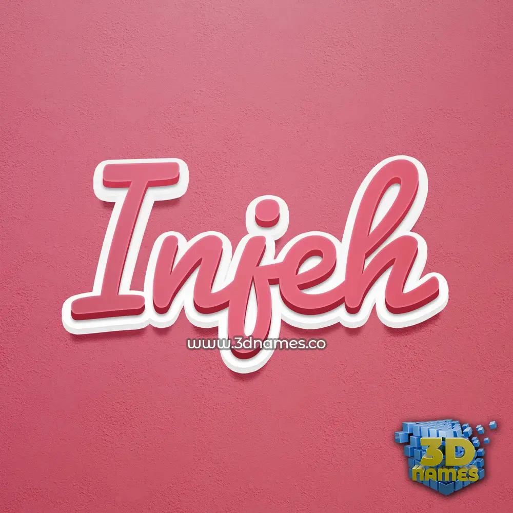injeh in Red Scribble style - 3D name wallpaper