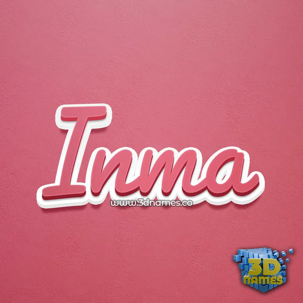 inma in Red Scribble style - 3D name wallpaper