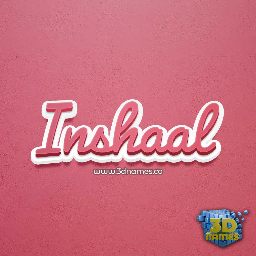 inshaal in Red Scribble style - 3D name wallpaper inshaal in Red Scribble style - 3D name wallpaper