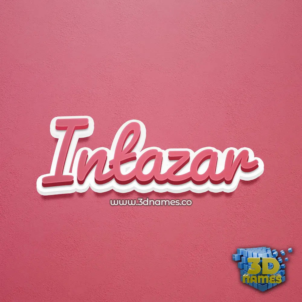 intazar in Red Scribble style - 3D name wallpaper