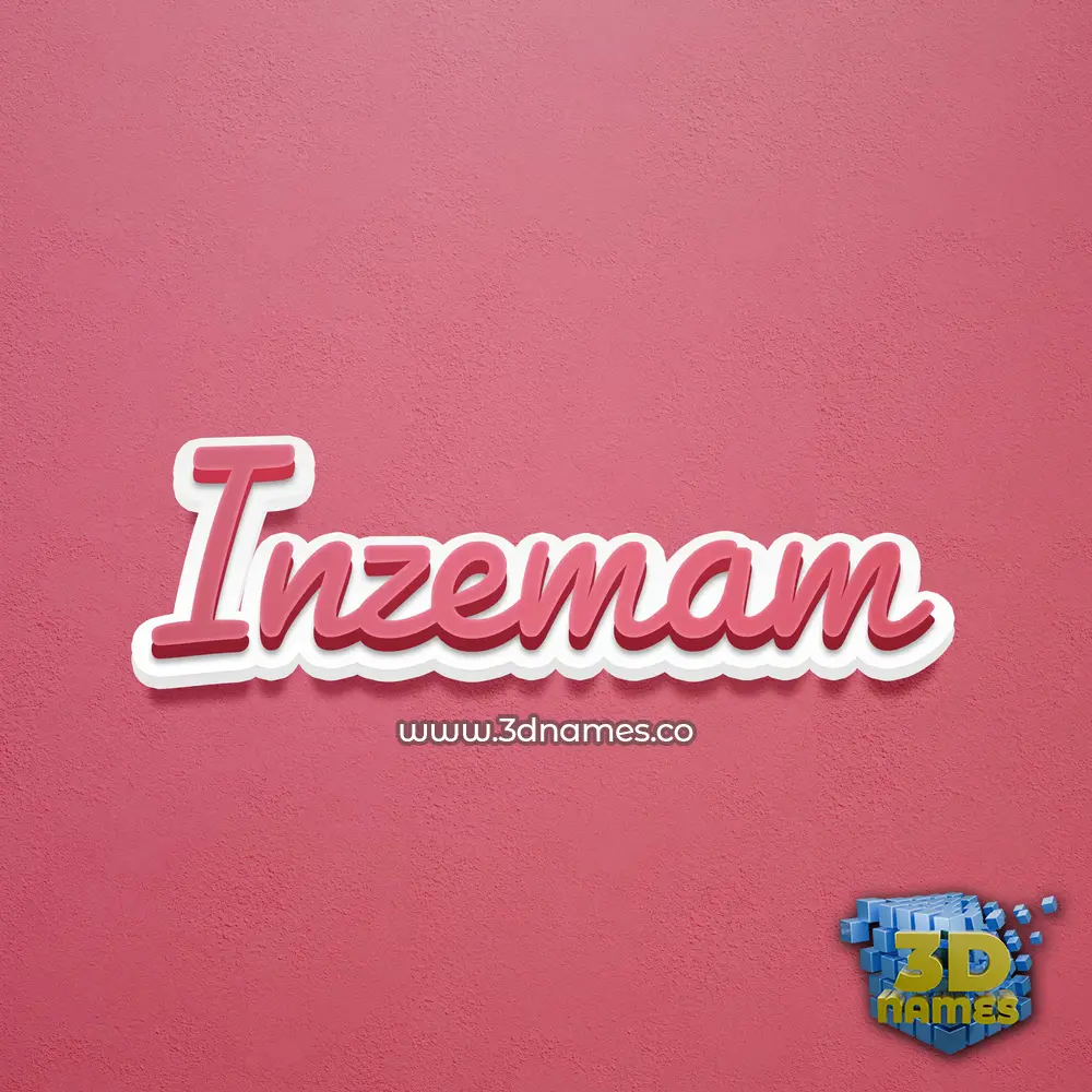 inzemam in Red Scribble style - 3D name wallpaper