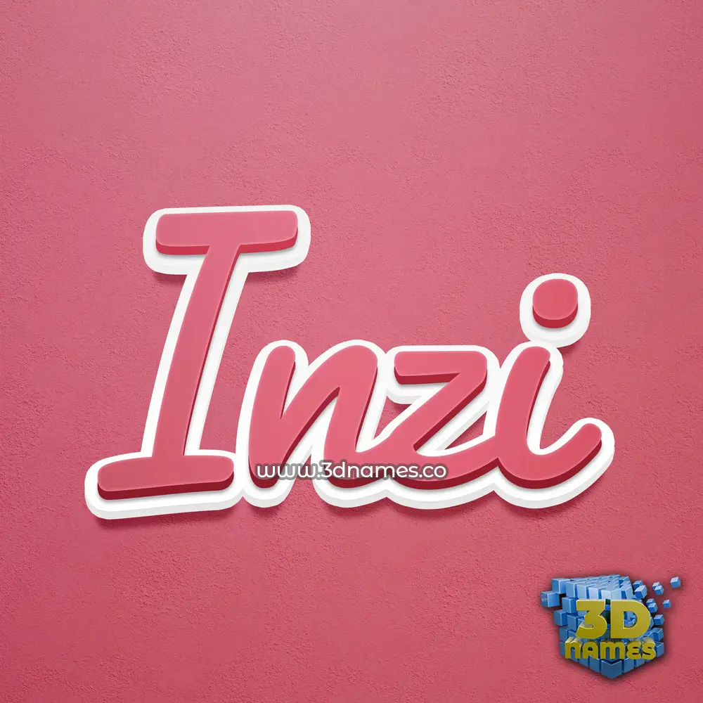 inzi in Red Scribble style - 3D name wallpaper