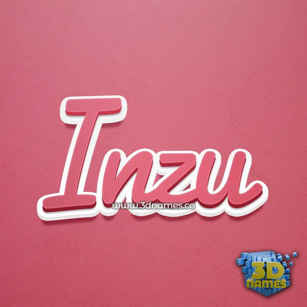 inzu in Red Scribble style - 3D name wallpaper inzu in Red Scribble style - 3D name wallpaper