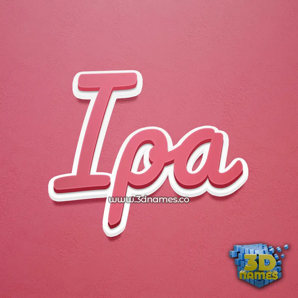 ipa in Red Scribble style - 3D name wallpaper ipa in Red Scribble style - 3D name wallpaper