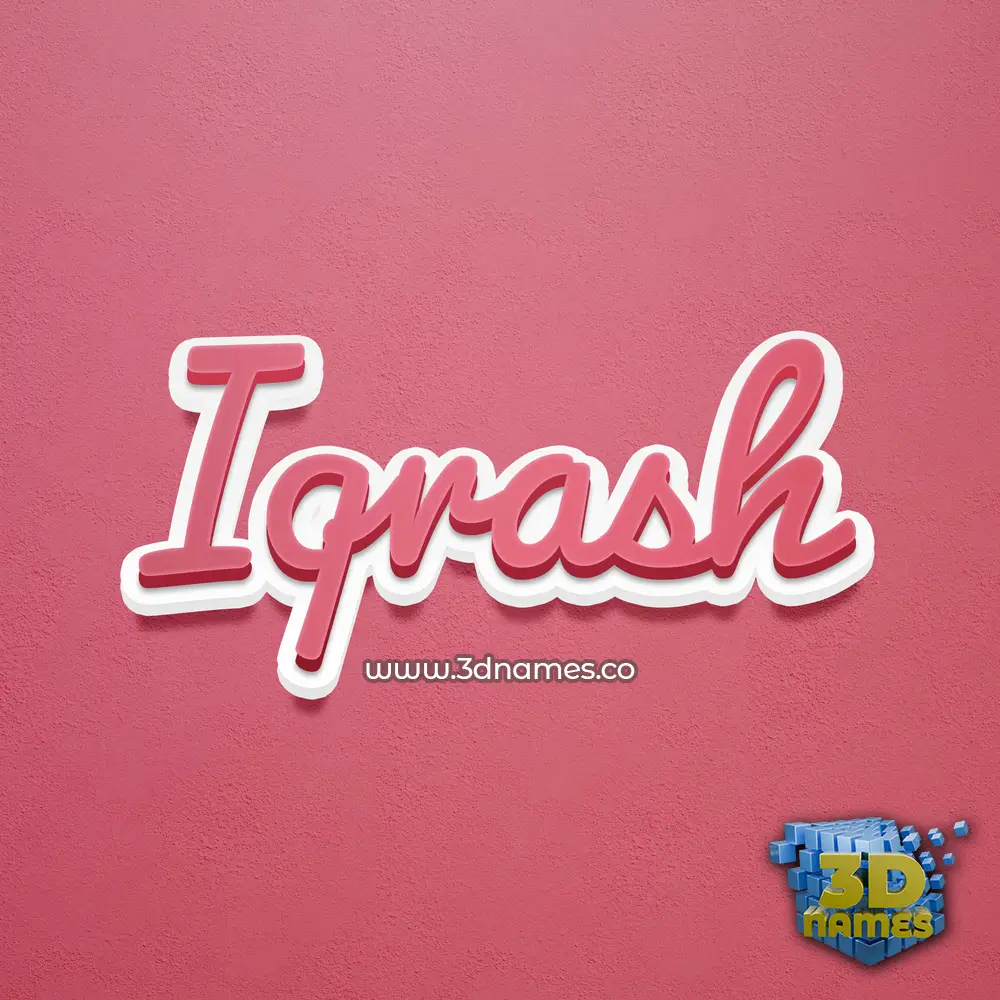 iqrash in Red Scribble style - 3D name wallpaper