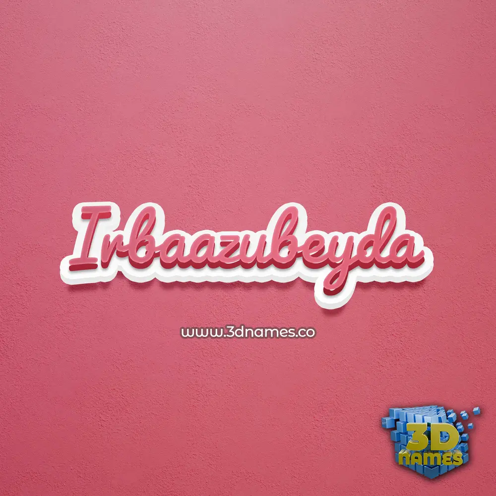irbaazubeyda in Red Scribble style - 3D name wallpaper