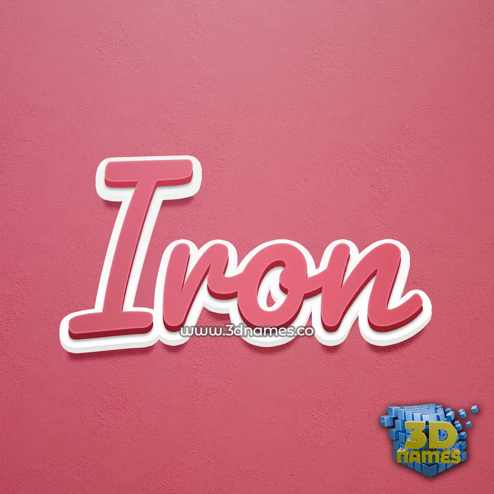 iron in Red Scribble style - 3D name wallpaper