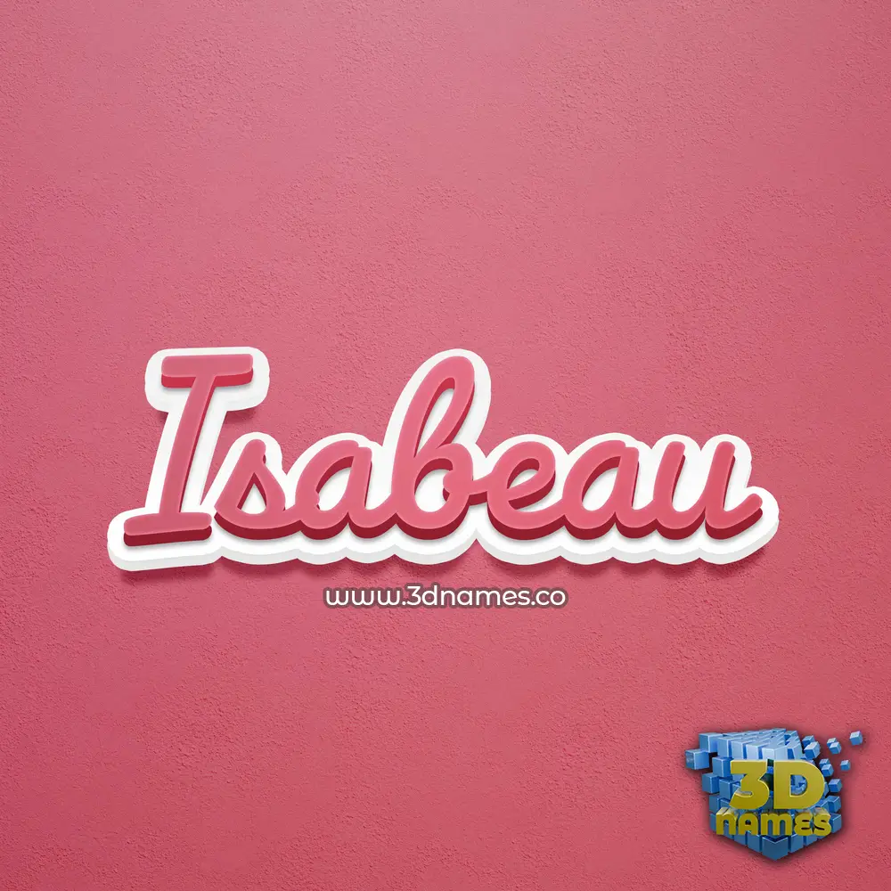 isabeau in Red Scribble style - 3D name wallpaper