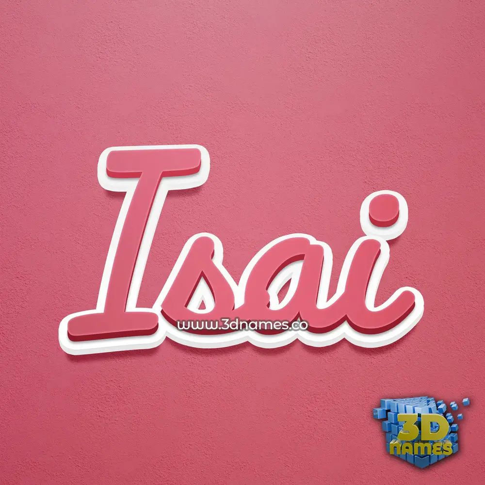 isai in Red Scribble style - 3D name wallpaper