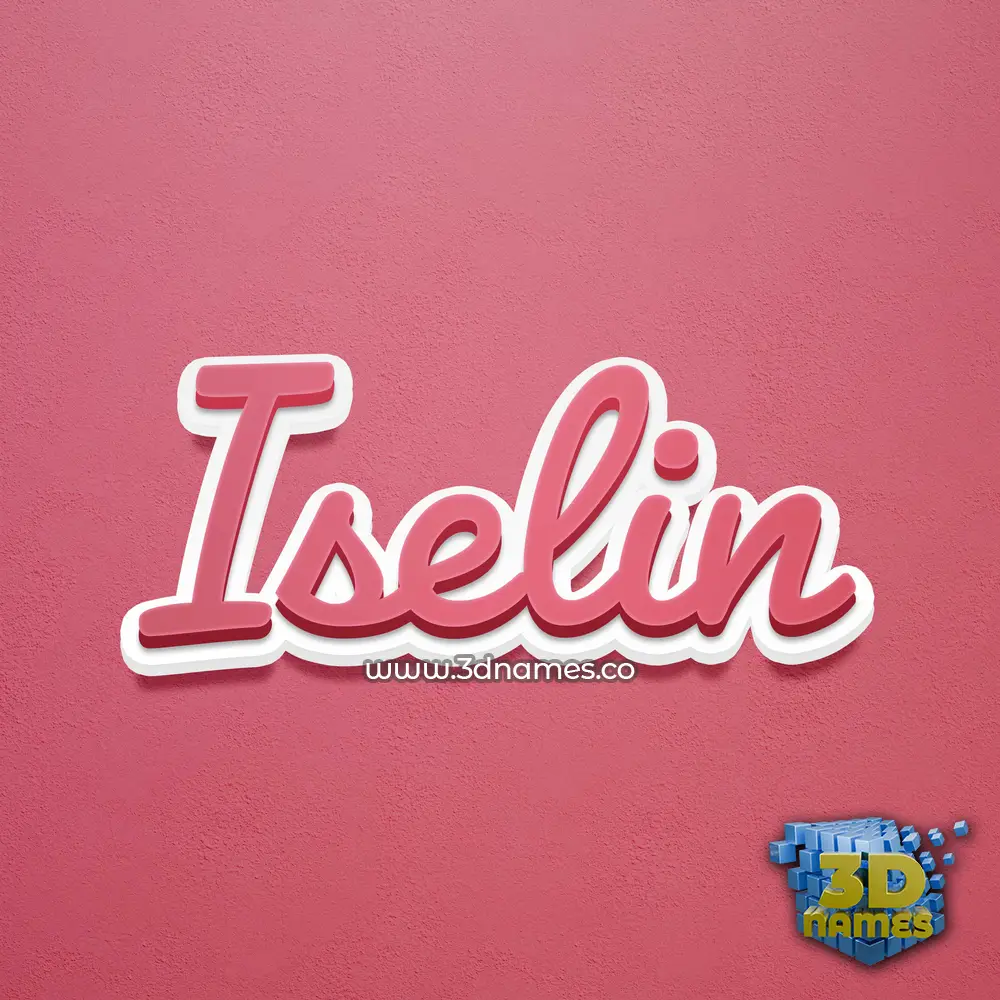 iselin in Red Scribble style - 3D name wallpaper