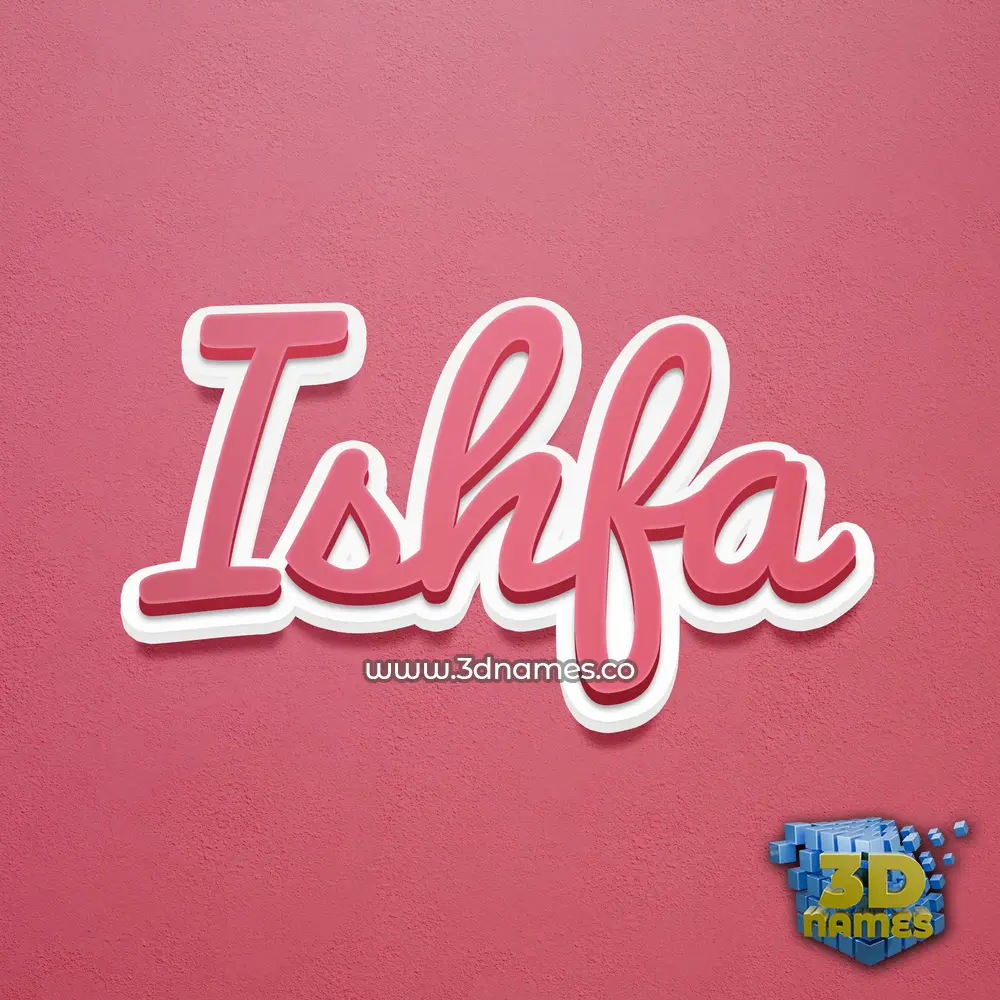 ishfa in Red Scribble style - 3D name wallpaper