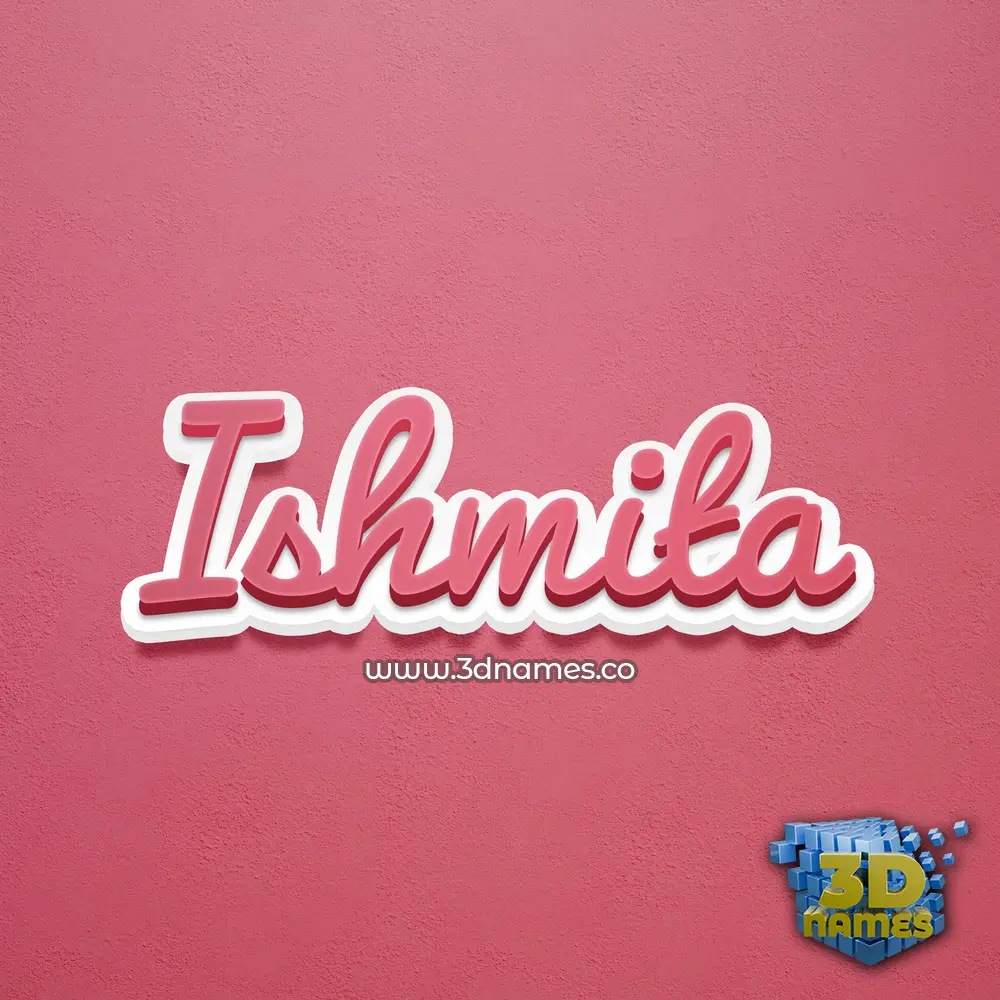 ishmita in Red Scribble style - 3D name wallpaper