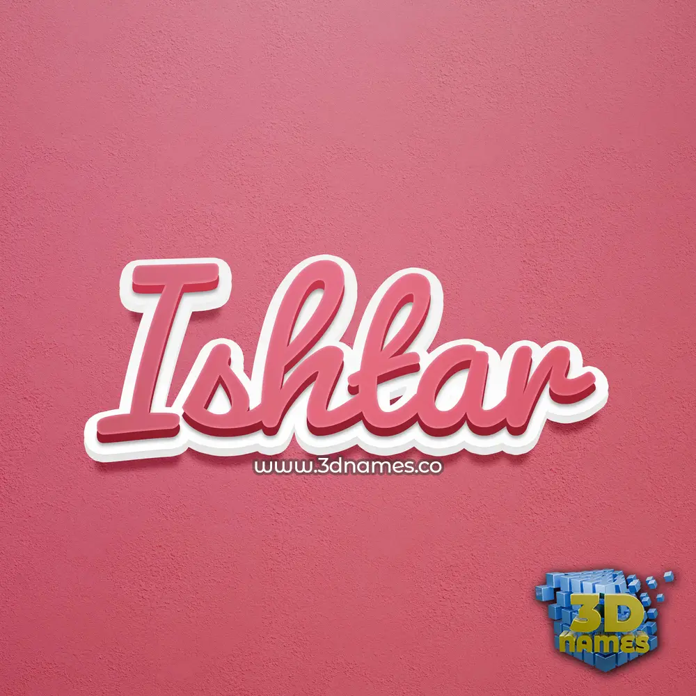 ishtar in Red Scribble style - 3D name wallpaper